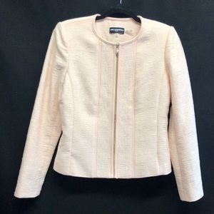 Karl Lagerfeld Jacquard Sherbet Cotton Blend Collarless Jacket Size 4